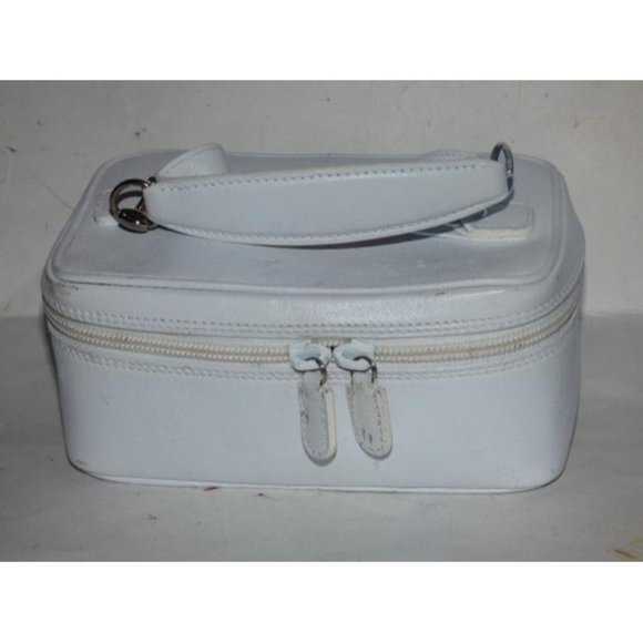 Gucci Vintage White Leather Satchel Train Case Cosmetic Case - Picture 3 of 12